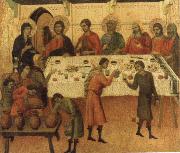 Duccio di Buoninsegna The marriage Feast at Cana oil on canvas